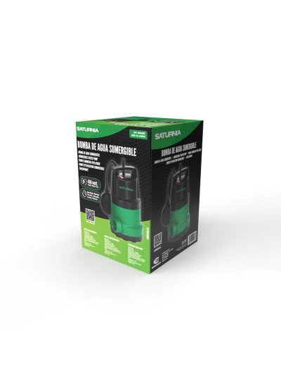 Bomba Aguas Limpias Sumergible 450W. 8.000 lts/hora, Profundidad 5 Mts, Elevación 5,5 mts.