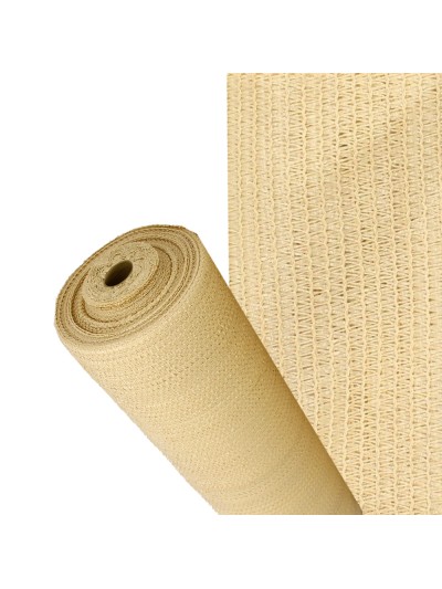 Malla Sombreo Rollo 1.5 x 50 metros, Reduce Radiación, Protección Jardín y Terraza, Regula Temperatura, Color Beige