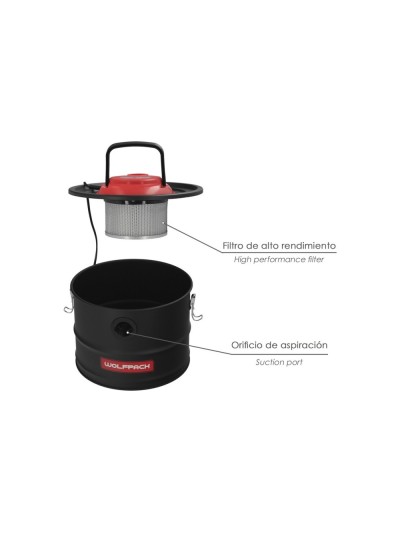 Aspirador Cenizas Wolfpack 1200 Watt. 15 Litros