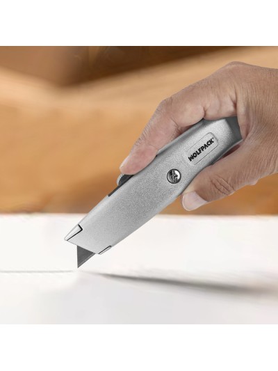 Cutter Hoja Trapezoidal Retráctil Acero Sk5