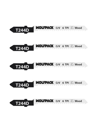 Hojas Sierra Calar Para Madera Corte Grueso 5 Piezas. Hoja Cromo Vanadio 58. Vastago T Universal