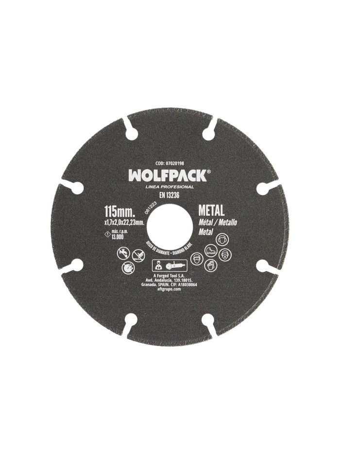 Disco Corte Metales Universal  Ø 115 x 1,7 mm. Filo de Diamante Disco Corte Acero, Chapa, Hierro, Aluminio