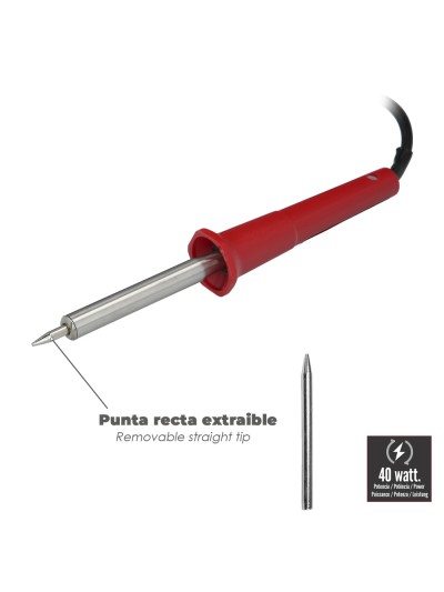 Soldador Wolfpack 40 Watt Punta Recta