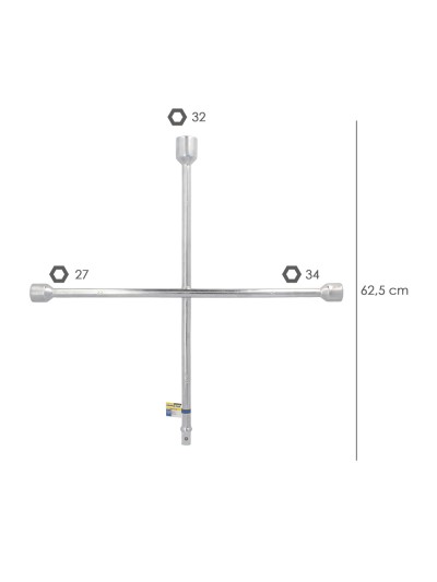 Llave Cruz 27 mm. / 32 mm. / 32 mm.  3/4". Para Camión.  Llave De Cruceta, Llave Cruzada, Llave Rueda Camión,