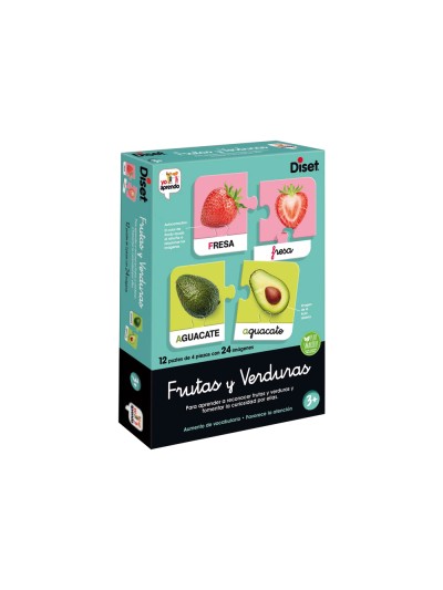 Juego diset educativo frutas y verduras