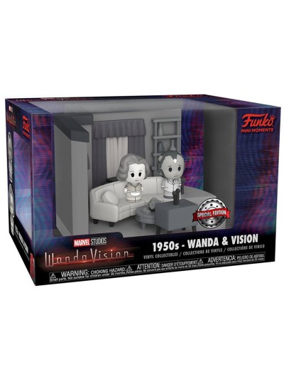 Funko pop marvel wandavision mini moments wanda & vision blanco y negro