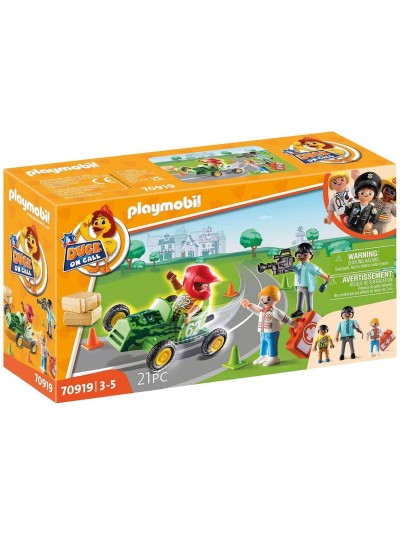 Playmobil duck on call accion ambulancia ayuda al piloto de carreras