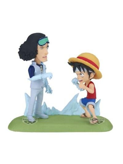 Figura banpresto one piece world collectable figure log stories monkey.d.luffy vs kuzan 9cm