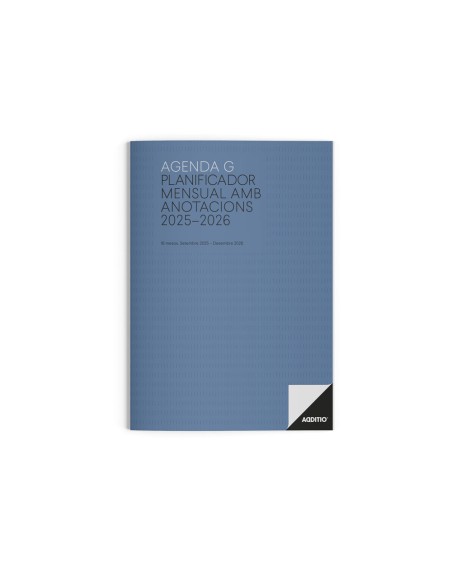 Agenda escolar g additio mes a la vista 2025-2026 calendario de planificacion 19,5 x 28,5 cm en catalan