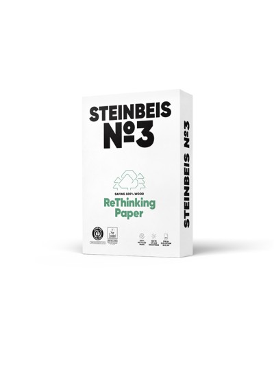 Papel fotocopiadora steinbeis n.3 100% reciclado din a4 80 gramos paquete de 500 hojas