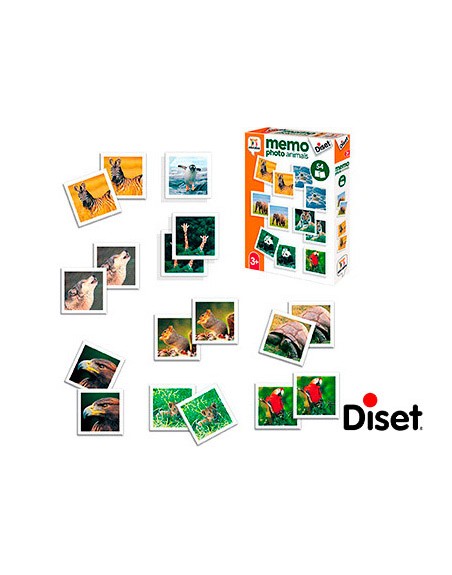 Juego diset didactico memo photo animals