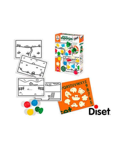 Juego diset didactico pinta con esponjas