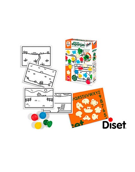Juego diset didactico pinta con esponjas