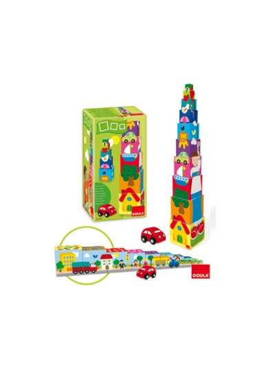 Puzle diset cubos apilables coche