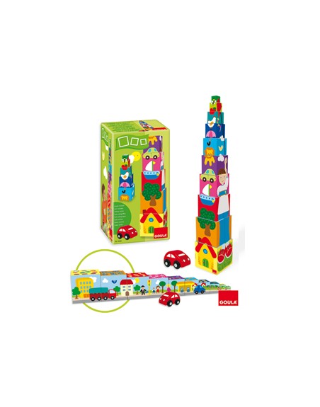 Puzle diset cubos apilables coche