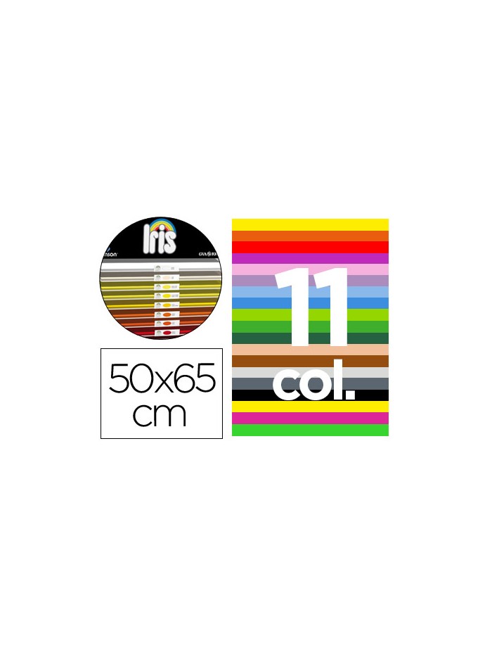 Cartulina guarro 50x65 conteni do /'c/' 25 hojas x 5 colores + 25 hojas x 4 colores fluo + 25hojas x 2 colores metal 185g