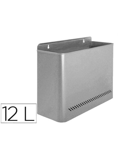 Papelera metalica 99 de pared gris 285x125x325 mm