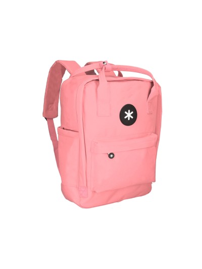 Cartera antartik mochila 2 asas y bolsillos exteriores coral 300x115x390 mm