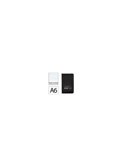 Cuaderno con gomilla antartik notes tapa dura a6 hojas rayas negro 100 hojas 80 gr fsc