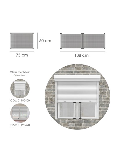 Marco Mosquitero Aluminio Extensible 50x 75/138 cm.