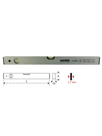 Nivel Maurer "Edilplus"  Tubular  40 cm.