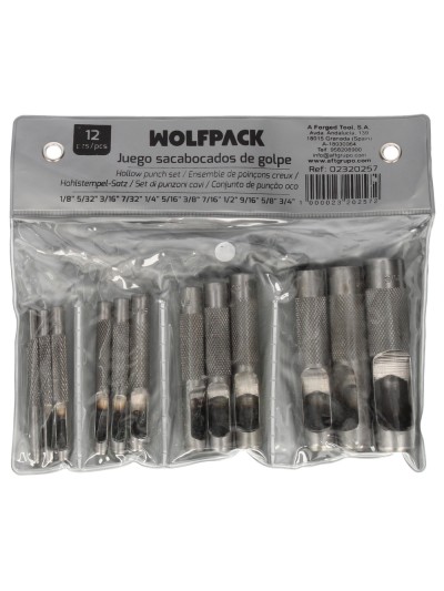 Juego Sacabocados Golpe 12 Piezas 3 a 19 mm