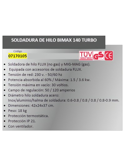 Soldadura De Hilo Bimax 140 Turbo