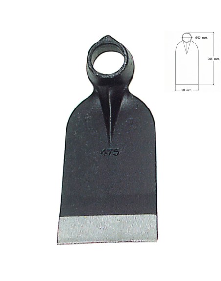 Azada Forjada Sin Mango 207/  475 Gramos
