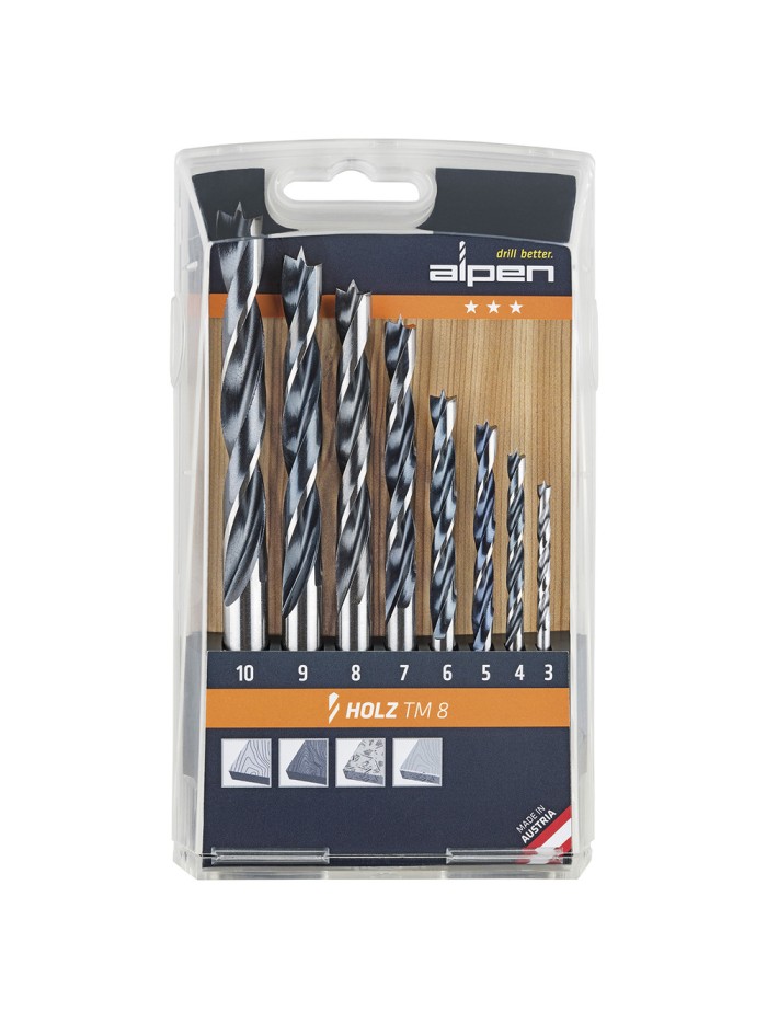 Estuche Brocas Alpen Madera   8 Piezas