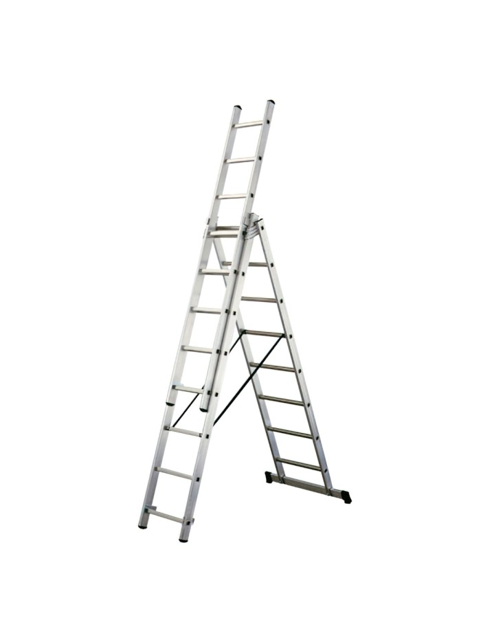 Escalera Aluminio Industrial 14+14+14   3x4 mt.