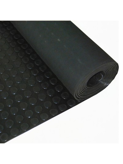 Suelo Goma Circulos 1,20x10 Metros 3 mm. de Grosor Color Negro