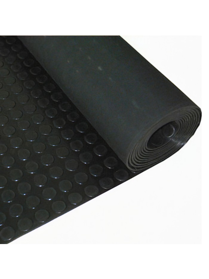 Suelo Goma Circulos 1,20x10 Metros 3 mm. de Grosor Color Negro
