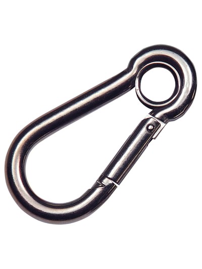 Mosqueton Bombero Inoxidable Con Ojo  60 mm. Uso domestico