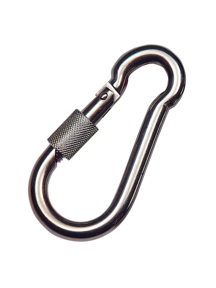 Mosqueton Bombero Inoxidable Con Seguro  80x8 Uso domestico