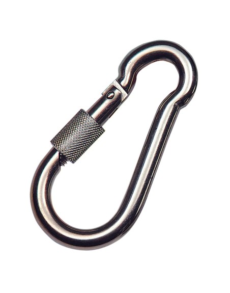 Mosqueton Bombero Inoxidable Con Seguro  80x8 Uso domestico