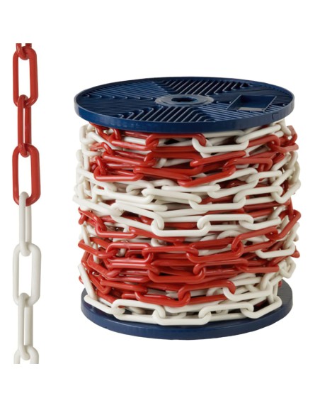 Cadena Plastico Bicolor   8 mm.  Rollo 25 metros