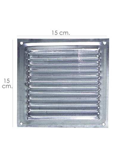 Rejilla Ventilación Atornillar  15x15 cm. Aluminio