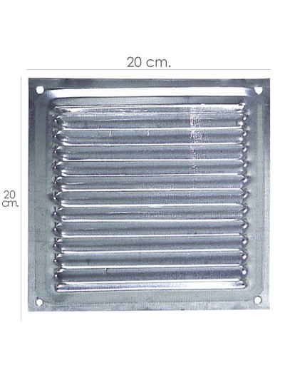 Rejilla Ventilación Atornillar  20x20 cm. Aluminio