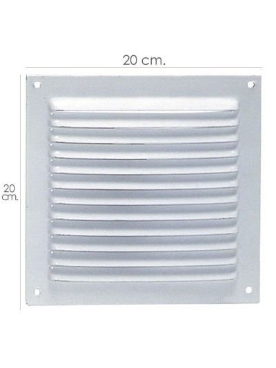 Rejilla Ventilación Atornillar  20x20 cm. Blanca Lacada