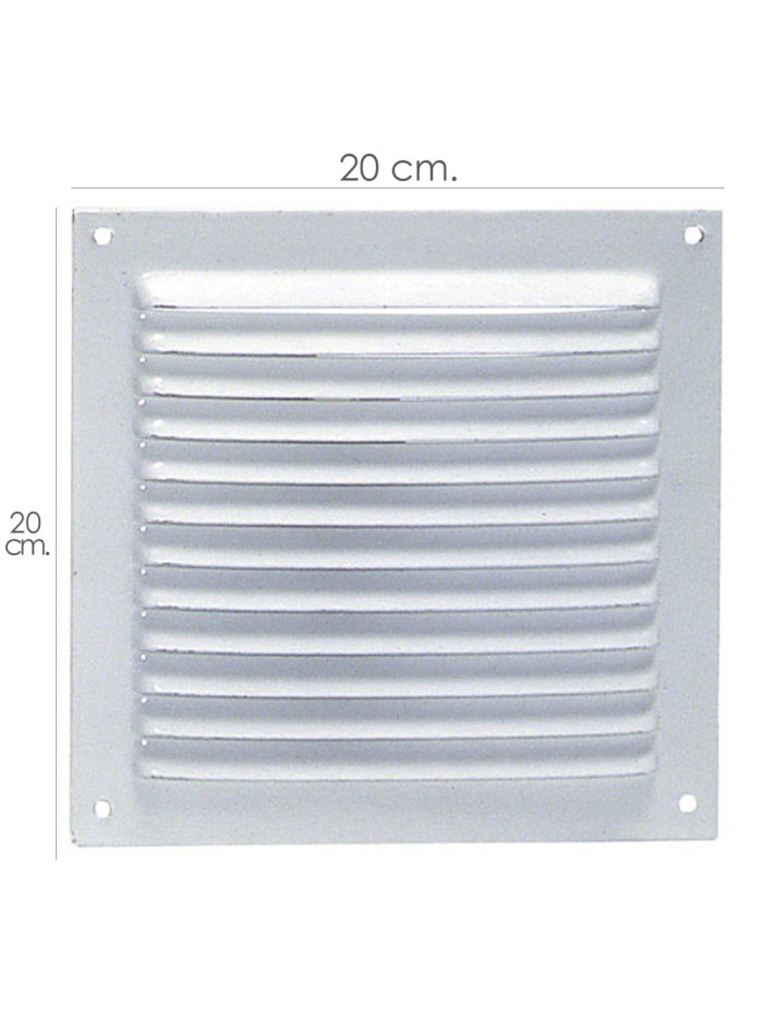 Rejilla Ventilación Atornillar  20x20 cm. Blanca Lacada