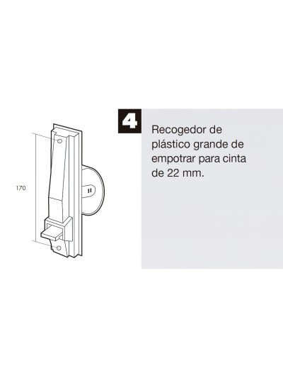 Recogedor Persiana Plastico Grande Cinta 22 mm.