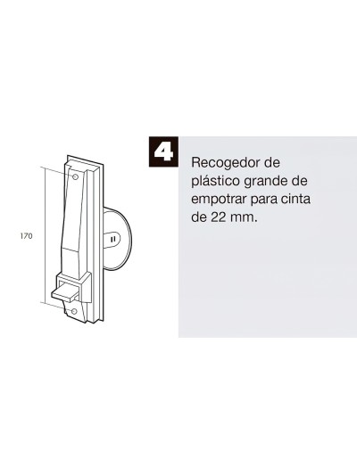Recogedor Persiana Plastico Grande Cinta 22 mm.