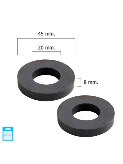Iman Wolfpack Ferrita Aro Ø 45x20x8 mm. (Blister 2 Piezas)