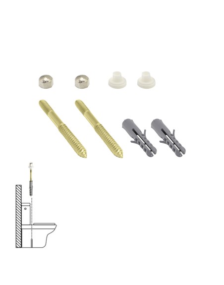 Kit Sanitario Fijacion Wc  5x75 mm. Bicromatado (2 Piezas)