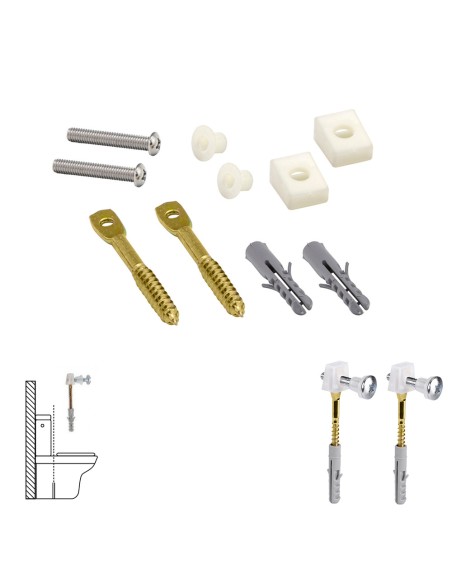 Kit Sanitario Fijación Wc  Horizontal 5x70 mm. (2 Piezas)