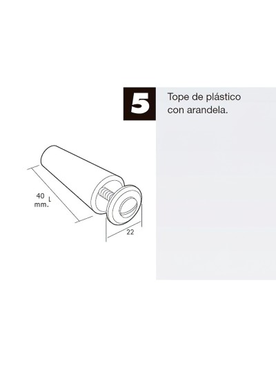 Tope Persiana Con Tornillo 40 mm. Blanco