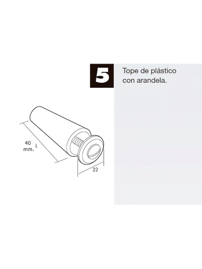 Tope Persiana Con Tornillo 40 mm. Marfil