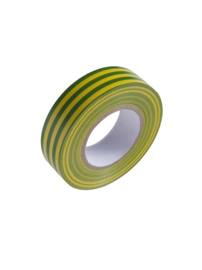 Cinta Aislante 20 m. x 19 mm.  Amarilla / Verde Uso doméstico
