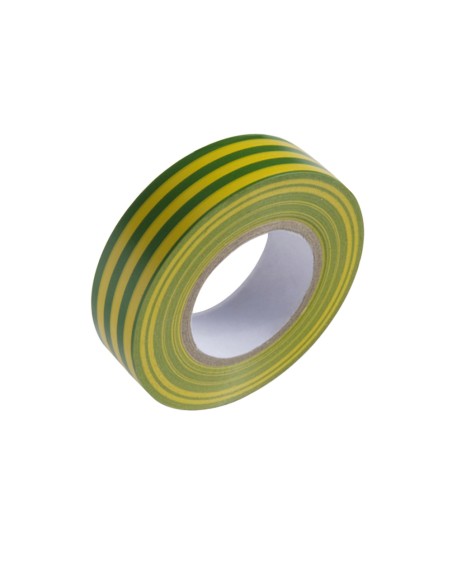 Cinta Aislante 20 m. x 19 mm.  Amarilla / Verde Uso doméstico