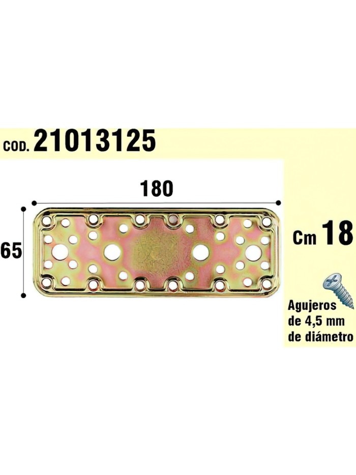 Soporte Para Madera Placa Bicromatada 65x180 mm.